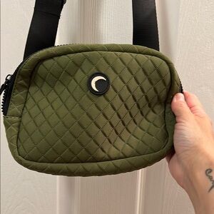 Quilted Olive Green Crossbody Bag